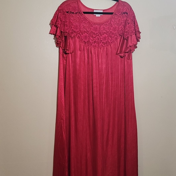 Anthony Richards Other - Vintage Anthony Richards Nightgown 1X Red Lace